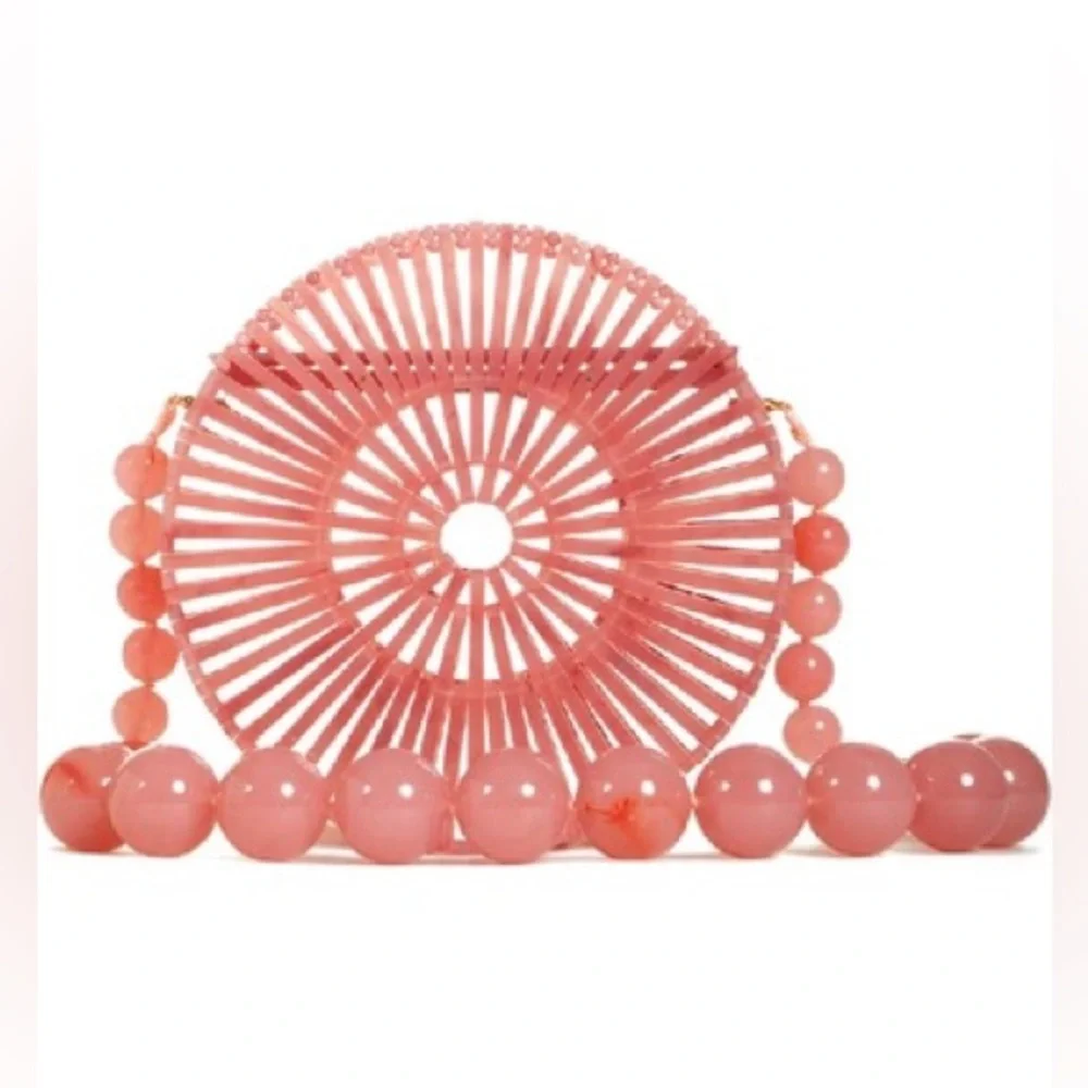 Cult Gaia Acrylic Luna Shoulder Bag in Cherry Quartz, NWT, BNIB - Picture 9 of 11